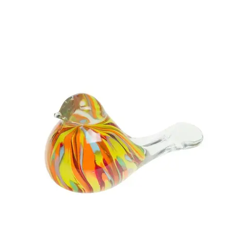Vie dehors：Oiseau décoratif en verre sulfure multicolore Rio - Ø 16 x H 25 cm