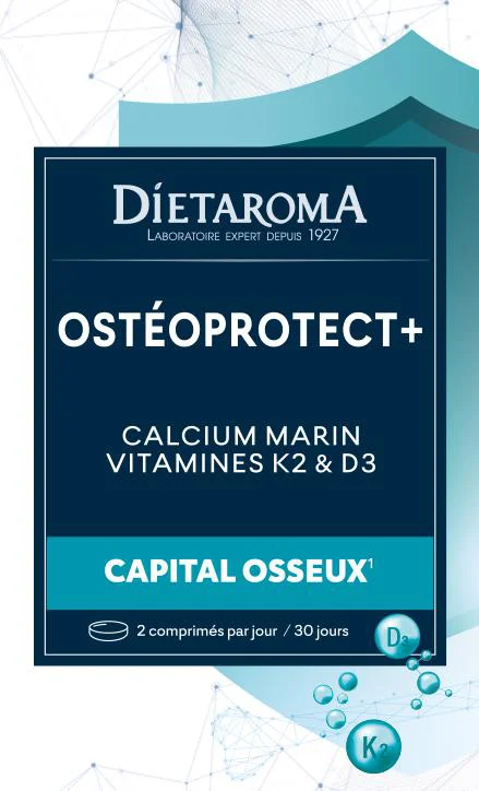 Confort extérieur:Complément alimentaire calcium marin K2 & D3 osteoprotect+ capital osseux Dietaroma - 60 comprimés