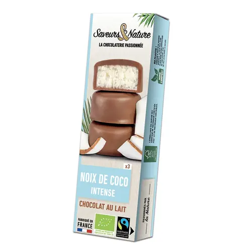 Jardin pratique:Bouchées de noix de coco enrobées de chocolat au lait 45 g