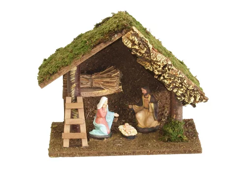 Jardin quotidien:Crèche avec 3 santons - 26 cm