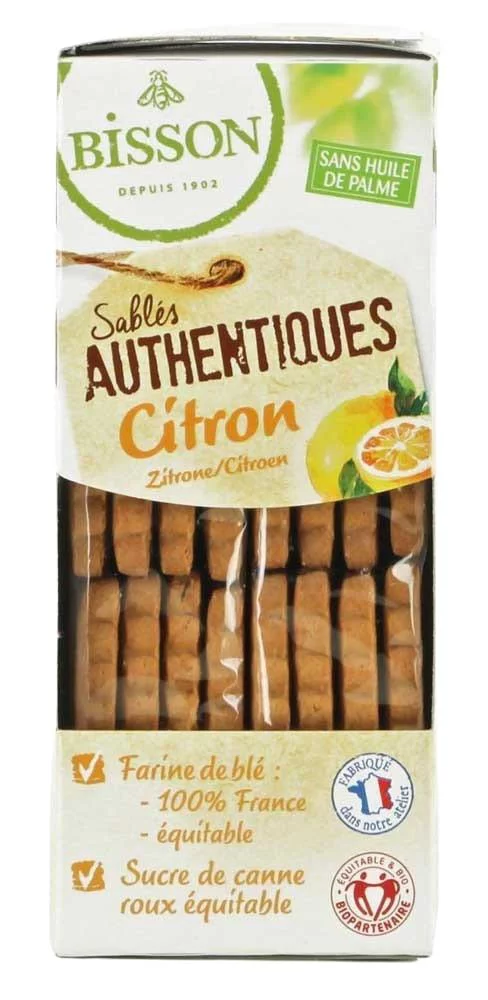 Choix jardin:Biscuits sablés authentiques au citron - 183 gr