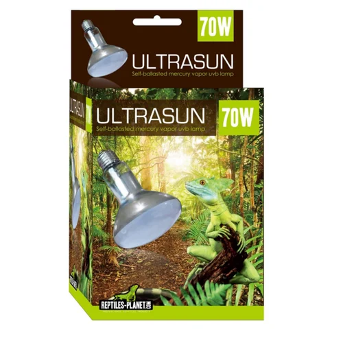 Facile à intégrer au jardin：Lampe pour lézard, tortue tropical ou désertique Reptile Planet Ultrasun 70W