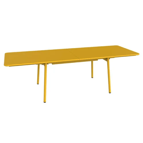 Accessoire pour le jardin：Table extensible Monceau coloris orange en acier Fermob - 165/255 x 74 cm