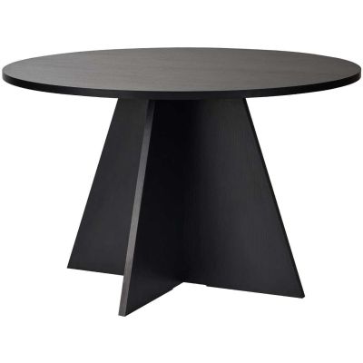 Table à manger ronde en aggloméré Virella (Bois noir)