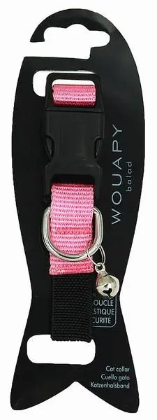 Simple pour le jardin：Collier pour chat en nylon coloris rose Wouapy Basic Line - Taille unique