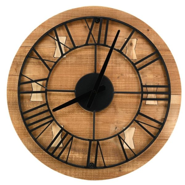 Horloge en bois recyclé et métal