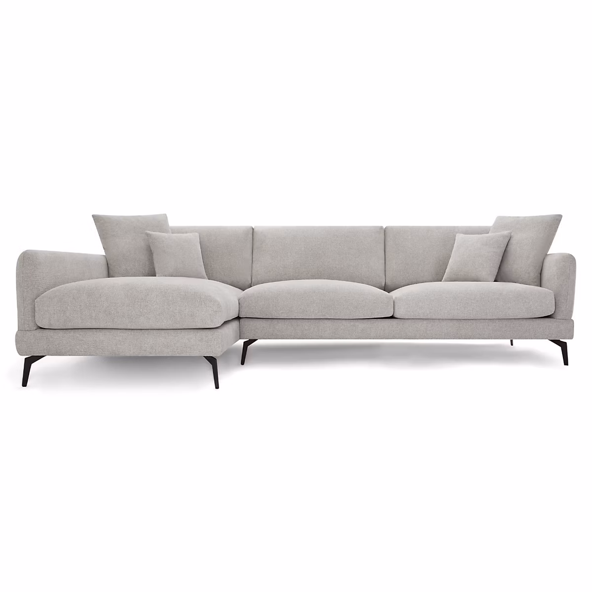 Canapé d'angle gauche Maggie – 3 places, Tissu, Gris