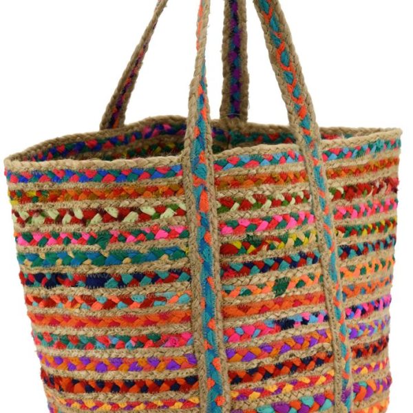 Sac de plage en jute naturelle et coton
