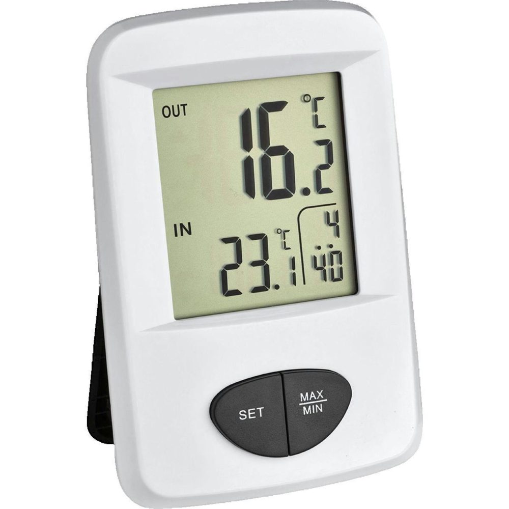 TFA Thermomètre TFA sans fil avec écran LCD et portée 30m