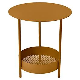 Jardin & maison：Guéridon Salsa coloris marron en acier Fermob - Ø 50 x 50 cm
