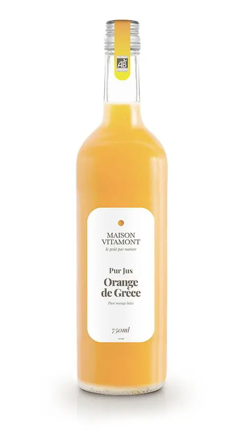 Sélection pour votre jardin:Pur jus orange de Grèce bio Vitamont – 75 cl