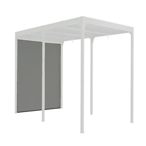 La solution pour votre jardin:Rideau pour pergola 3630 BI/PER 3660 BI coloris gris en PVC - 3,4 x 2,2 m