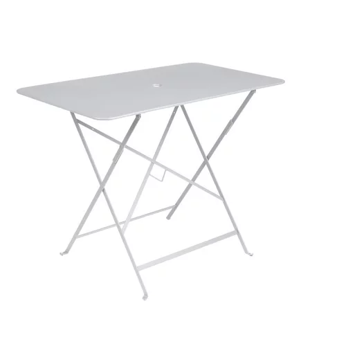 Au quotidien：Table pliante en acier coloris blanc coton Bistro Fermob - 97 x 57 x 74 cm