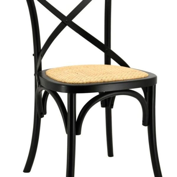 Chaise en bouleau et rotin Bistrot chic