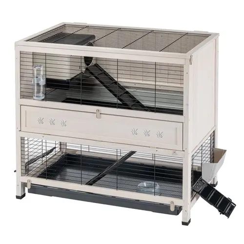 Jardin à équiper：Cage pour lapins coloris gris en bois cottage 100