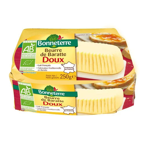 Jardin & nature:Beurre de baratte doux Bonneterre 250 g