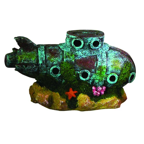 Pour équiper le jardin:Déco Led Sous-marin Résine 15,5x8x8,5 cm