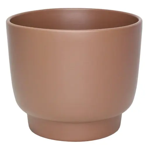 Jardin passion:Cache pot calm coloris marron en céramique - Ø 12,3/11,5 x 9,5 cm