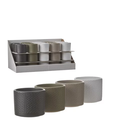 Pour équiper le jardin：Pot en céramique gris Era - Ø 10 x H 8,5 cm