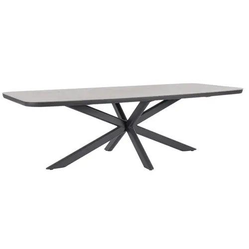 Pour donner du style au jardin：Table anthracite en aluminium et pierre naturelle Bizzotto Isacco - 240 x 110 x 75 cm