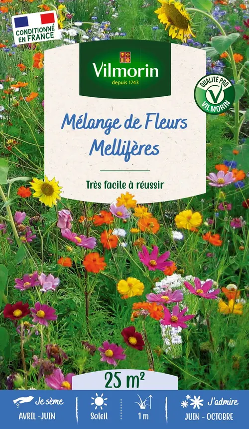 Parfait au jardin：Mélange de fleurs 25 m² pour mèlliferes coloris multicolore Vilmorin jardin - 10 x 2,7 x 17,2 cm