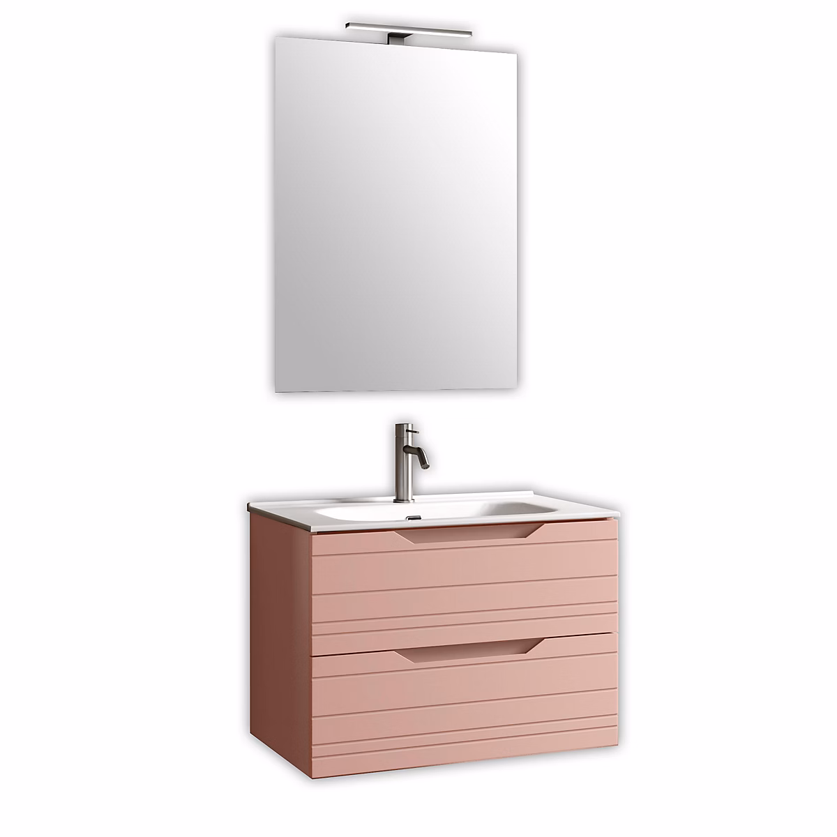 Ensemble meuble de salle de bains – Ensemble 4 pièces SOLMIRA rose poudré