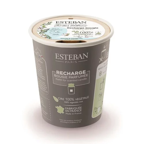 Pour vos projets extérieurs：Recharge pour bougies parfumées Blanc coton Esteban - 180 g