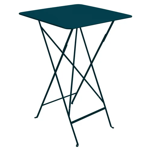 Pour votre espace extérieur:Mange debout Bistro coloris bleu en acier Fermob - 71 x 71 x 105 cm