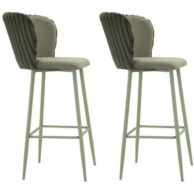 Chaise de bar en tissu et métal Alaska (Lot de 2) (Vert)