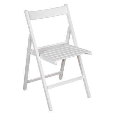 Chaise pliante en bois (Blanc)