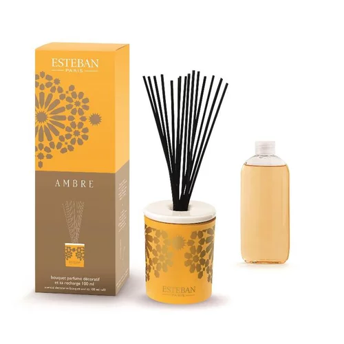 Une sélection pensée pour le jardin:Bouquet parfumé déco et sa recharge Ambre Esteban - 100 ml