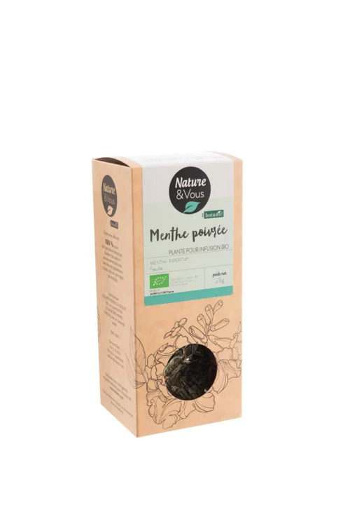 Confort dehors：Infusion bio menthe poivrée feuille Nature & Vous – 25 g