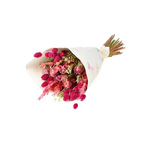 Le jardin au quotidien:Bouquet de fleurs séchées Trendy Pink coloris rose - H 50 cm