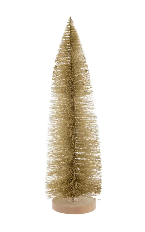 Nature pour le jardin:Arbre décoratif de Noël coloris jaune en polyéthylène - 25 cm