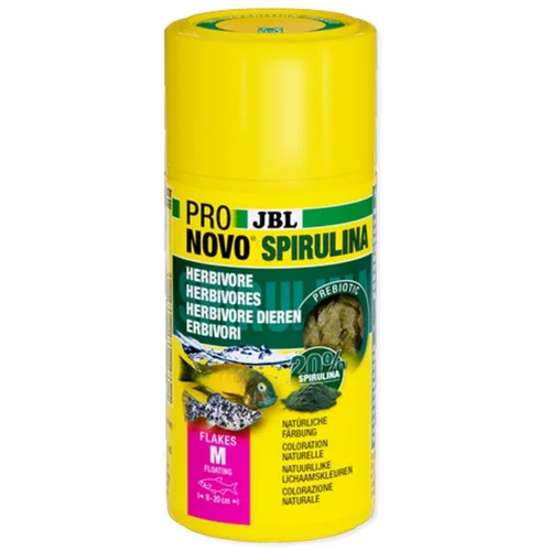 Jardin bien-être:Nourriture poissons flocons enrichis spiruline JBL - ProNovo M - 40g/250ml