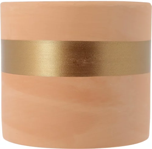Jardin complet：Bougie en cire blanche au géraniol dans pot terracotta avec mèche extérieure - Ø 11 x H 11,5 cm