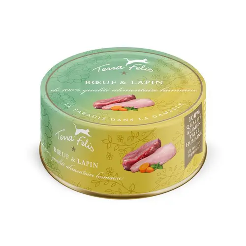 Jardin actuel:Pâtée pour chat au bœuf lapin Terra Felis - 80 g