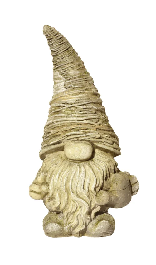 Le bon choix pour l’extérieur:Statue Nain des bois en pierre reconstituée ton vieilli Haire Grandon - 17 x 13 x 31 cm