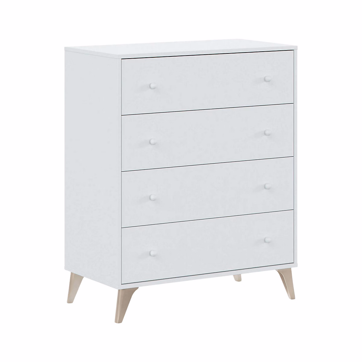 Commode Denver – commode 4 tiroirs | Commode pour la chambre | Commode moderne | 78x40h95 cm | Blanc