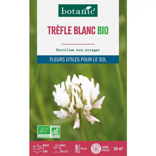 Pour vos aménagements extérieurs：Graines de Trèfle blanc bio botanic® - graines à semer (30 m²)