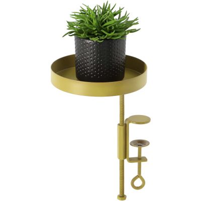 Support à plantes rond à fixer hauteur réglable doré (20.9 x 14 cm)