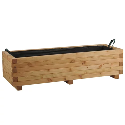 Pour profiter pleinement de l’extérieur:Bac Madrier Carré mélèze huilé 120x40x30 cm