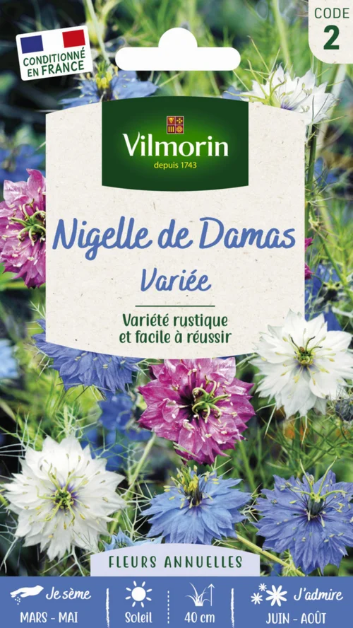 Espace vert facile：Graines de Nigelle de Damas variée Vilmorin - graines à semer