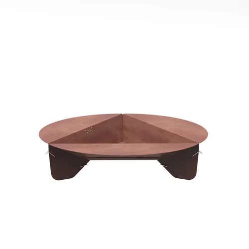 Pour vos besoins extérieurs:Brasero de sol en acier coloris cognac Oyat Corten 100 - Ø 100 x H 24,5 cm