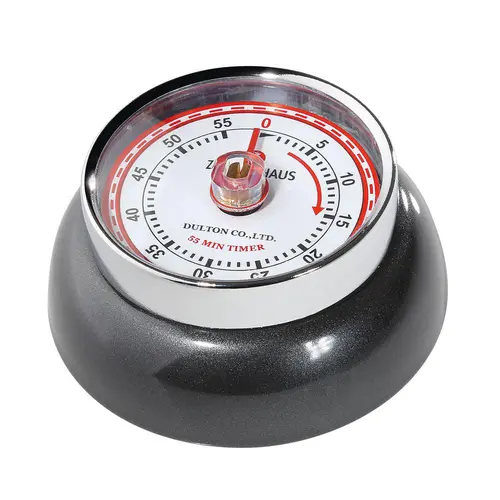 Pour simplifier vos extérieurs：Minuteur en acier coloris anthracite Zassenhaus Speed- Ø 9,2 x H 4 cm