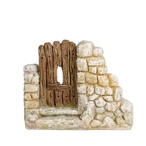 Adapté à votre jardin：Décor de crèche de Noël vieille porte Santons Escoffier - 14 x 5 x 10 cm