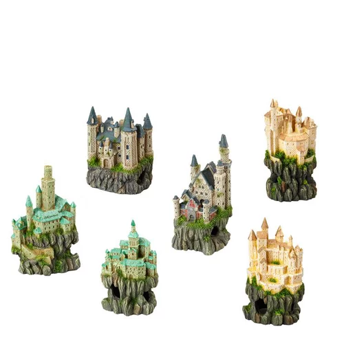 Un plus pour votre jardin：Château sur rocher 9x8x15 cm