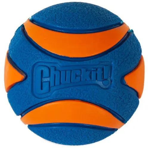 Pour simplifier vos extérieurs:Balle pour chien bleue caoutchouc Chuckit! Ultra Squeaker Ball - Taille Medium