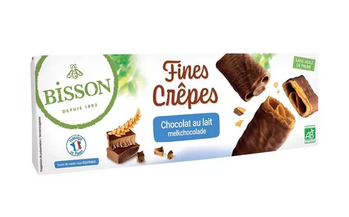 Simple pour le jardin:Fines crêpes chocolat lait bio Bisson - 90 g