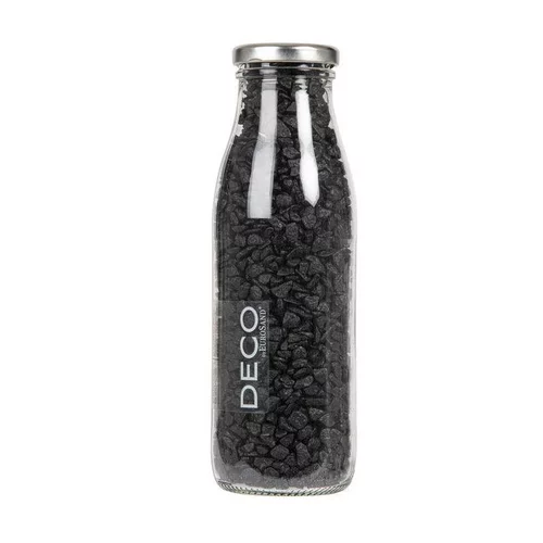Déco au jardin：Pierres naturelles noires de 5 à 8 mm en bouteille de 500 ml